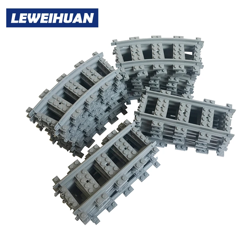 

10-200pcs Train Track Building Bricks Plastic Rail Track for Train Straight & Curved & Soft Educational Toys Gifts
