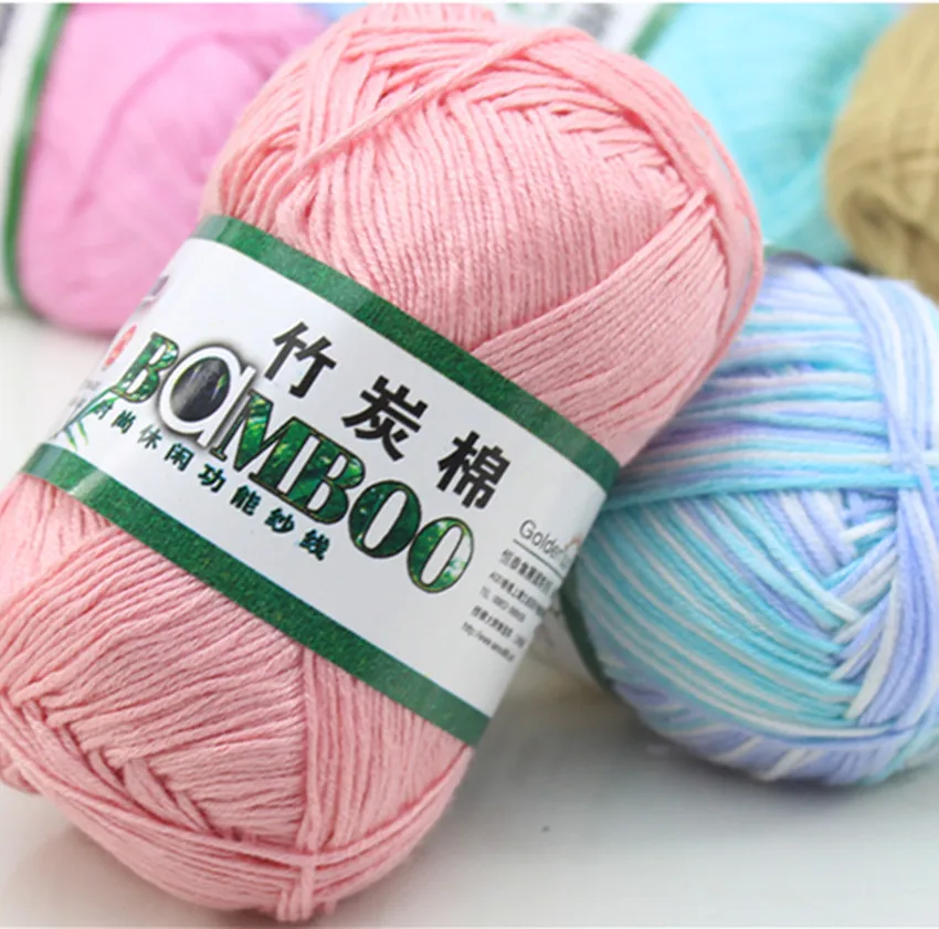 1 Ball 50g 145 Meters High Quality Soft Smooth Natural Bamboo Cotton Hand Woven Yarn Baby Cotton Crochet Knitted Fabric 5