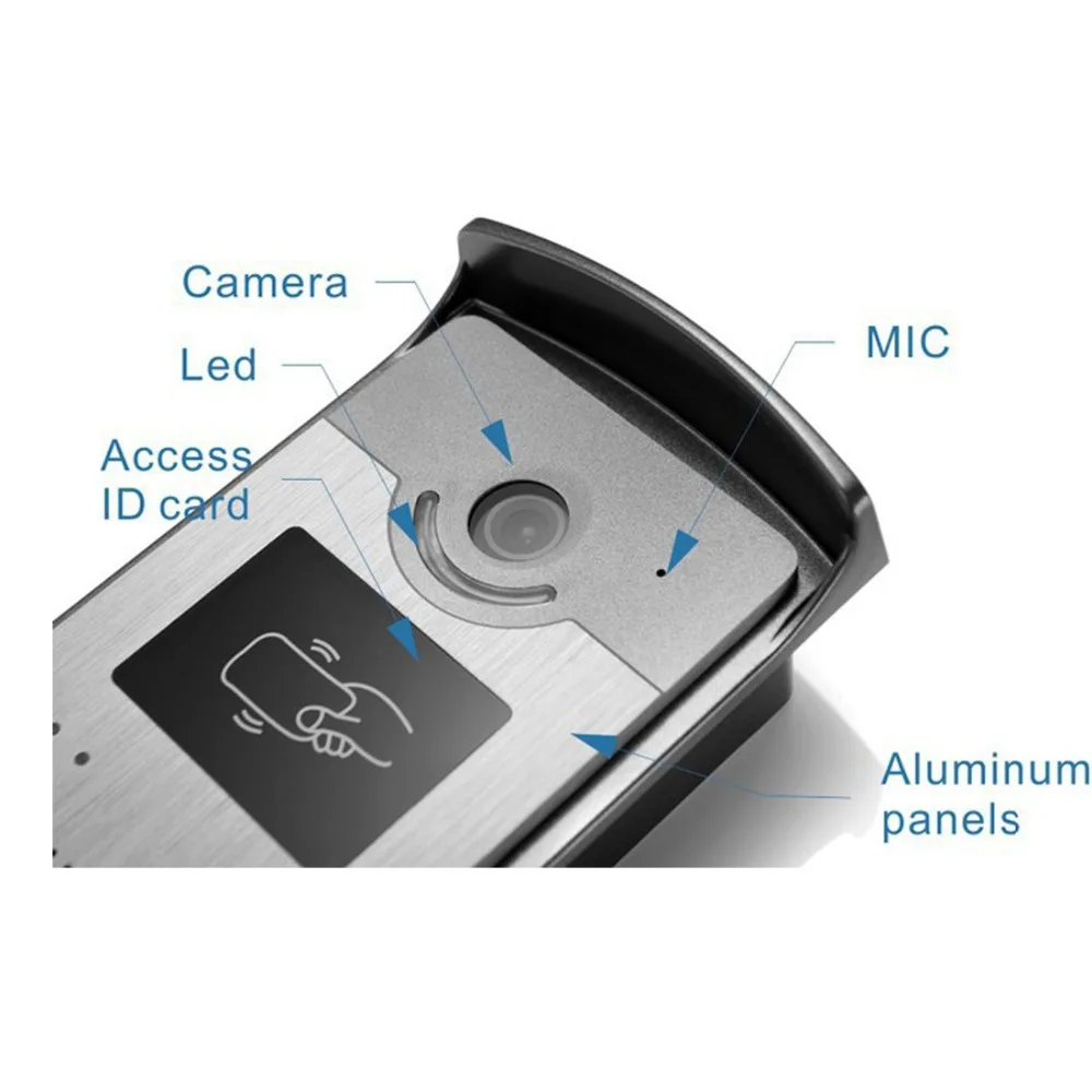 Yobang безопасности RFID управление доступом 7''Inch проводной видео телефон двери системы визуальный видеодомофон дверные звонки мониторы к