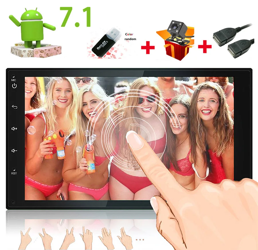 NEW 2 din android 7 1 car radio auto bluetooth double din font b multimedia b