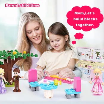 

GUDI girls Building Blocks Series Alice Princess Royal Carriage Shower Bath Pink Castle Compatible With Legoings for Kids Toys