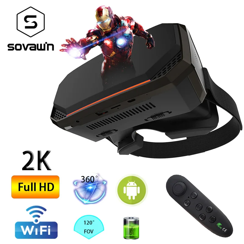  Wi-Fi 2K HDMI todo en uno gafas de realidad Virtual de 360 grados envolvente VR auriculares 3D Andr