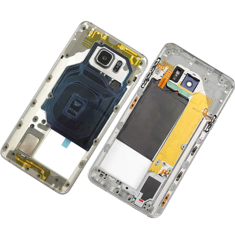 Средняя рамка для Samsung Note 5 N920 N920F среднего пластинчатый корпус Рамочная лицевая панель с боковой кнопки и Камера крышка объектива note5