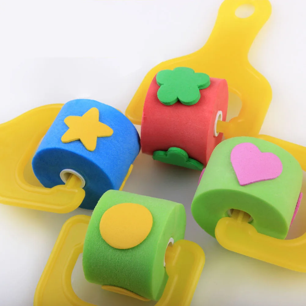4 шт./компл. Детская DIY художественная краска инструмент EVA губчатый валик щетка для раннего обучения детей игрушка для рисования