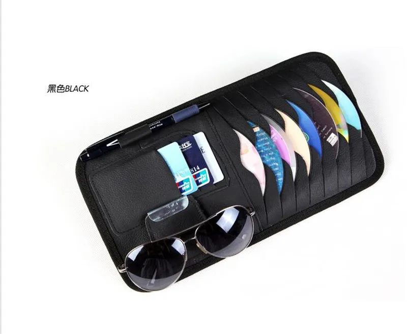 Автомобильный Стайлинг автомобильный DVD дисковая карта чехол сумка держатель на козырек для Acura RLX CL EL CSX ILX MDX NSX RDX RL SLX TL TSX Vigor автомобильные аксессуары - Цвет: Черный