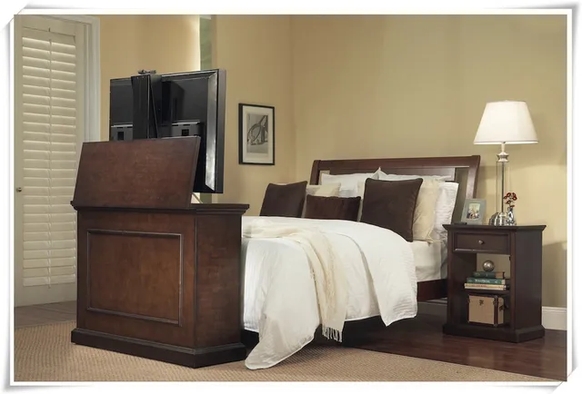 Slaapkamer automationleather bed tv lift uit bed voor bed lcd tv ... Slaapkamer automationleather bed tv lift uit bed voor bed lcd tv ...