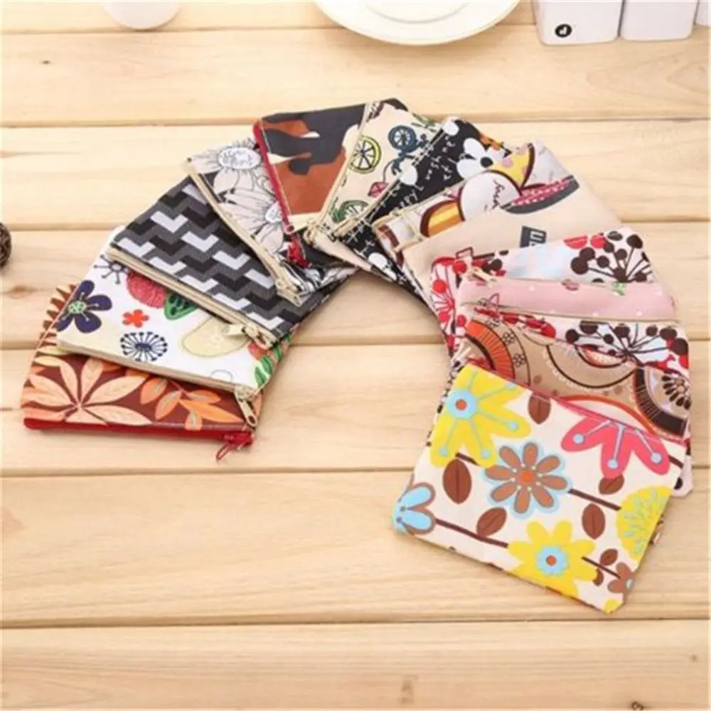 

Women's Coin Key Holder Case Small Retro Canvas Purse Mini Bag Lady's Zip Wallet