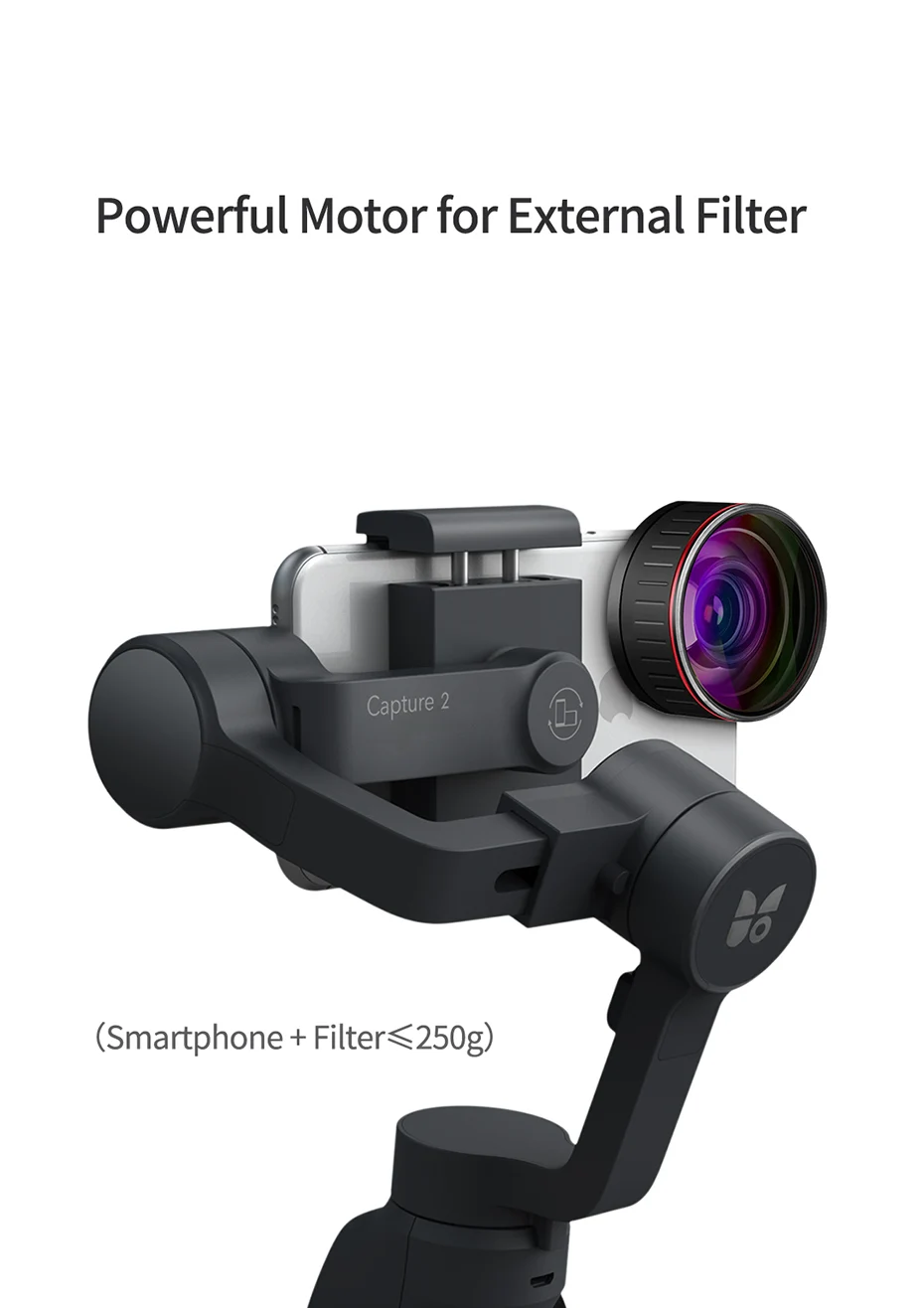 Funsnap Caputure 2 смартфон 3 оси Gimba Экшн камера Gimbal для IOS Andriod Gopro 7 6 5 eken Yi Gimbal комплект со светодиодный микрофоном