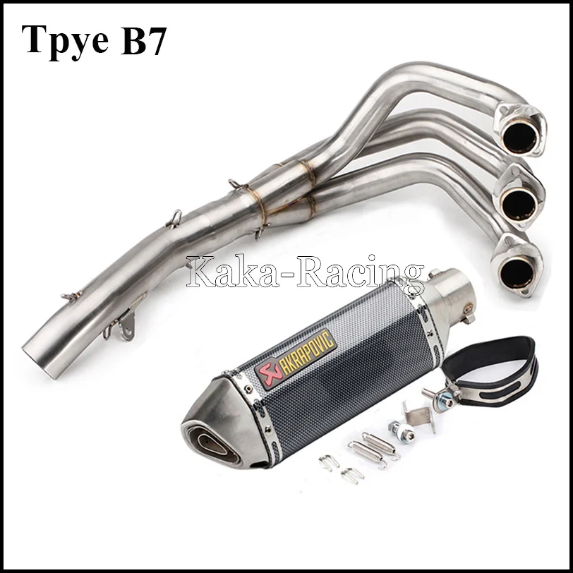 MT-09 FZ-09 Motorcycle Akrapovic Exhaust Muffler Full System Slip-on modified Pipe For Yamaha MT09 FZ09 - Цвет: Type B7