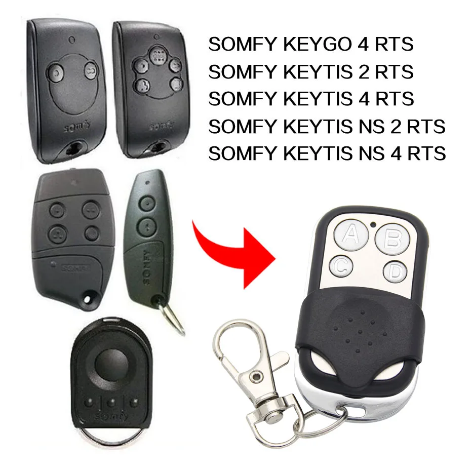 SOMFY KEYGO 4 RTS совместимый пульт дистанционного управления Замена 433,42 МГц Универсальный SOMFY ворота дистанционного управления гаражный командный передатчик