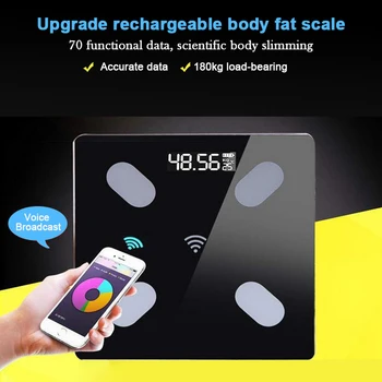 

Bluetooth Smart Electronic Scale Digital Display USB Charging Body Fat Scales JDH99
