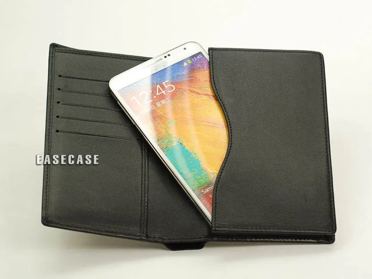 E6 Portafoglio In Vera Pelle Su Misura Con Slot Per Schede Per Samsung Galaxy Note 4 Edge N9150