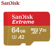 Оригинальная карта памяти SanDisk 64 Гб A2 скорость чтения Скорость 160 МБ/с. микро SD карты U3 4K 32GB A1 Экстрим флэш-карты памяти TF карты