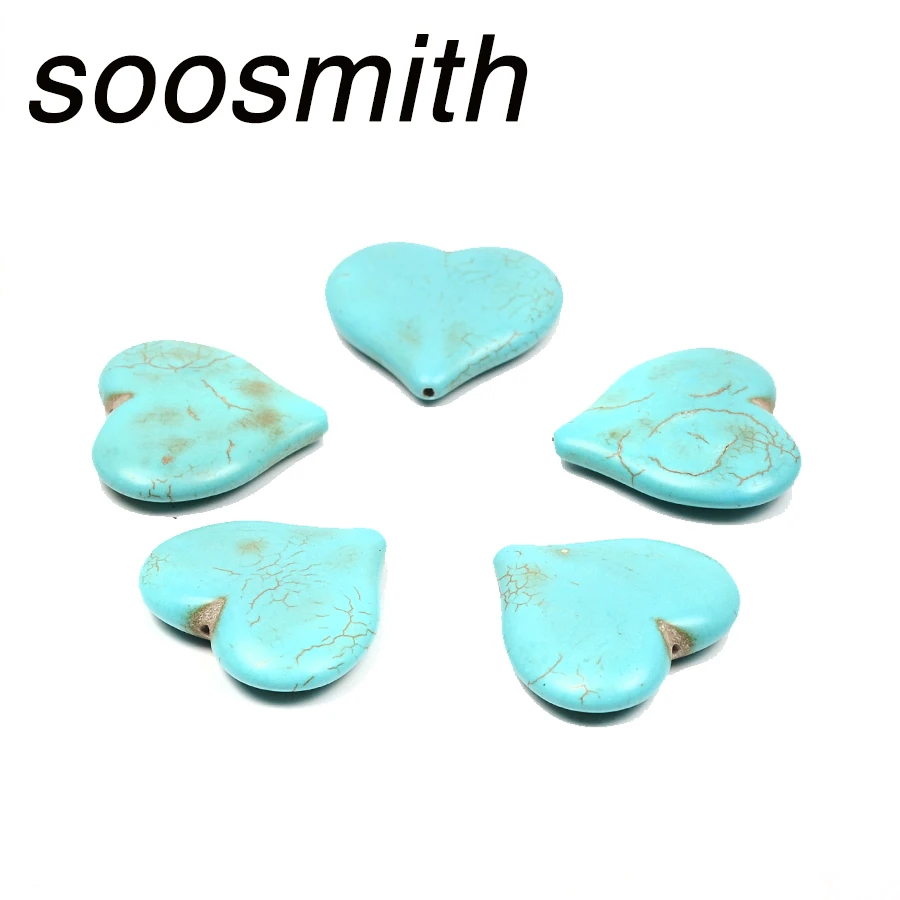 Soosmith 5 фотоблесток голубой большой фотоэлемент свободные бусины Howlite для детской