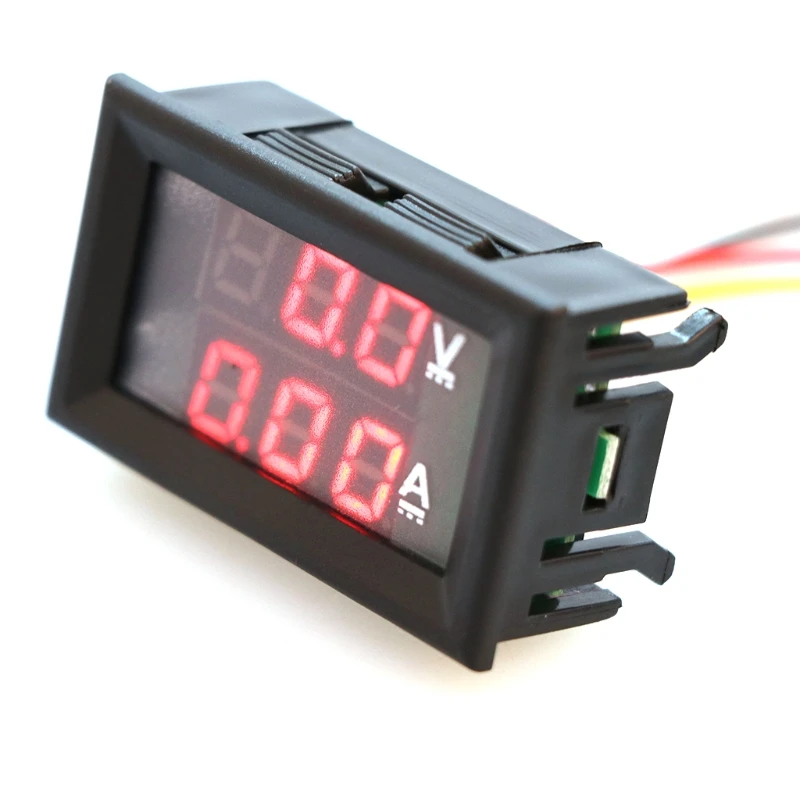 Mini Digital Voltmeter Ammeter DC 0 100V 10A Panel Amp