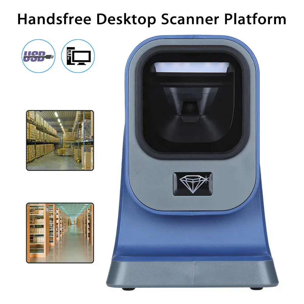 

YK-6200 CCD 5mil Wired Desktop Screen Scanning Platform Omnidirectional 1D/2D/QR Barcode Scanner Handfree for Supermarket