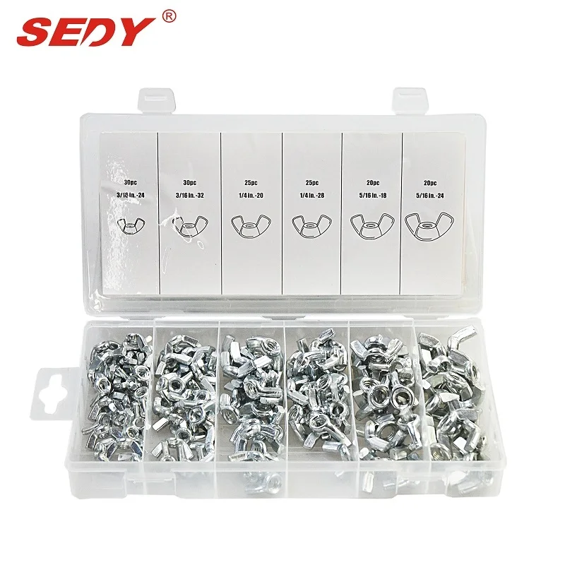 

SEDY 150 PC Wing Nut Assortment Professional Industry Tool Tool Case SDY-19019