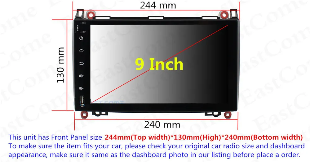 Flash Deal 9"Octa Core 4GB RAM Touch Screen Android 8.0 Car DVD for Mercedes Benz Sprinter Vito W169 W245 W469 W639 B200 Car GPS Radio 0