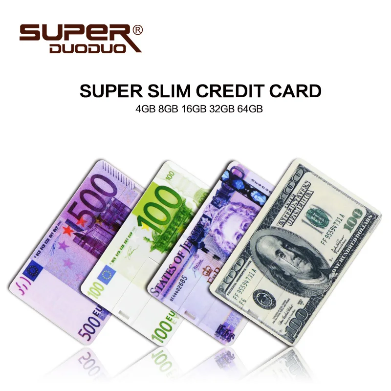 

hot sale Bank Card USB Memory stick 64gb 128gb Credit Card & Currency cards USB Flash Drive Pendrive 4GB 8GB 16GB 32GB Pen drive
