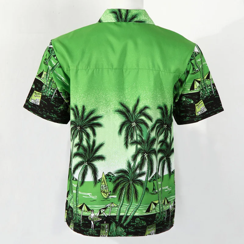 Для мужчин s гавайская рубашка короткий рукав Для мужчин Повседневное Пляжные рубашки кокосовых пальм печатные гавайская рубашка с