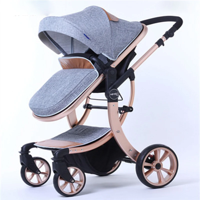 

2018 new autumn and winter baby stroller high landscape four seasons folding shock absorbers can sit lie BB trolley