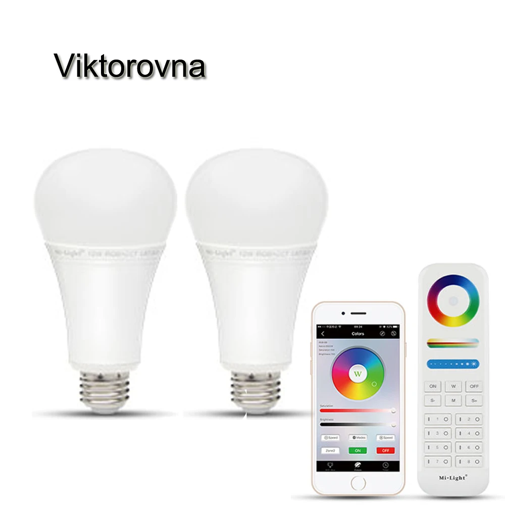 

RGBW E27 12W LED Bulb Light Dimmable 8 zone remote milight RGB + Warm White + White RGB CCT Spotlight WIFI Smart RGBWW LED Lamp