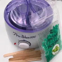 Эпилятор удаление волос-воск нагреватель+ 100 снять edamame++ 4 восковые шпатели для удаления волос Грелка горшок машина Paraff