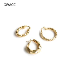 GWACC серьги-кольца золотого цвета с узелком для женщин, скрученные полые круглые Круглые Необычные изогнутые геометрические серьги
