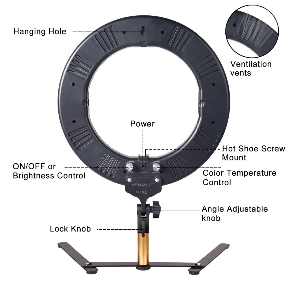 14 ''светодиодный светильник-кольцо с затемнением для камеры телефона фотостудии YouTube видео фотография лампа