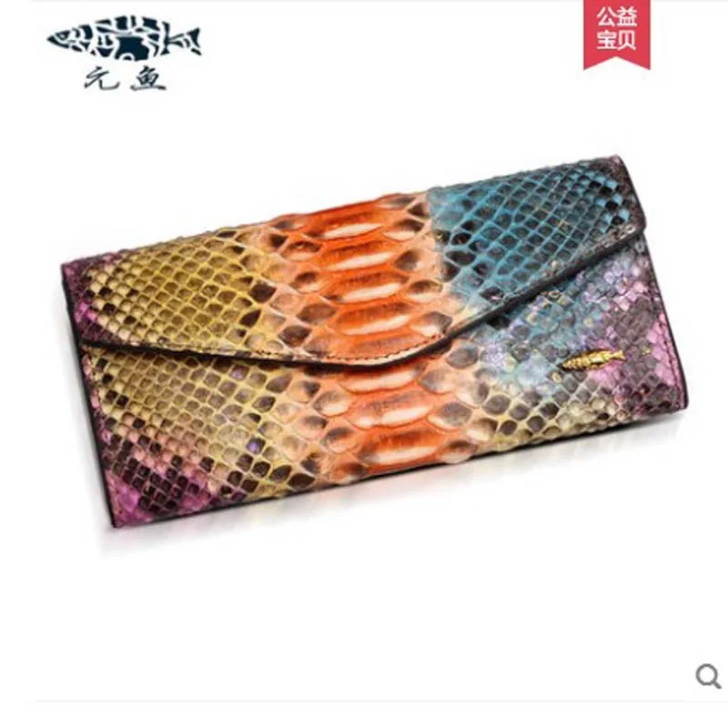 Yuanyu новый кошелек из кожи питона оригинальный импортный змеи длинная ручная