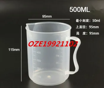 

1PCS Clear White Plastic Liquid Volume Measure Graduated Beaker Cup 500mL