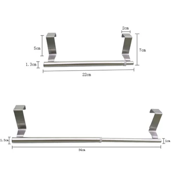 

EVA Household Door Rack Bathroom Storage Shelf Stainless Steel Double-rod Towel Rack