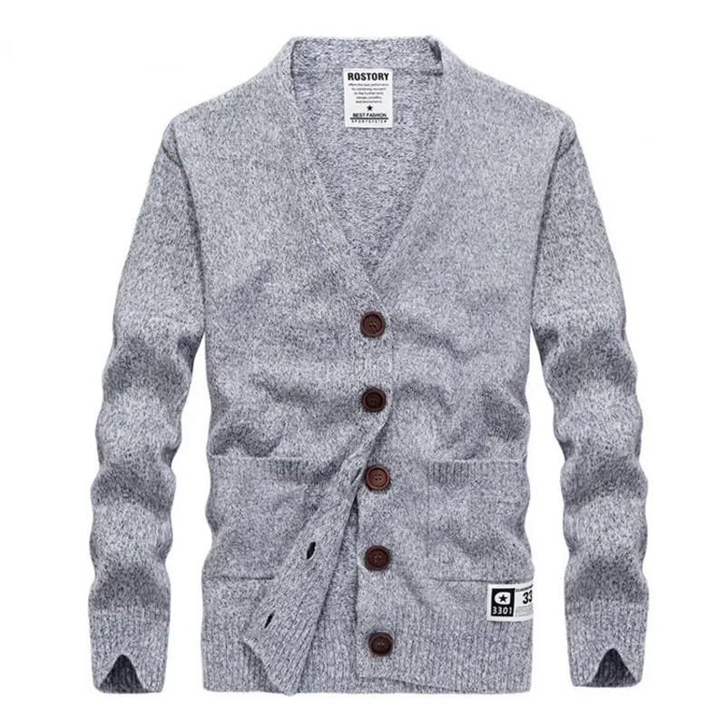 

The new listing of autumn and winter men sweater long-sleeved warm sweater V-neck casual Slim solid color coat