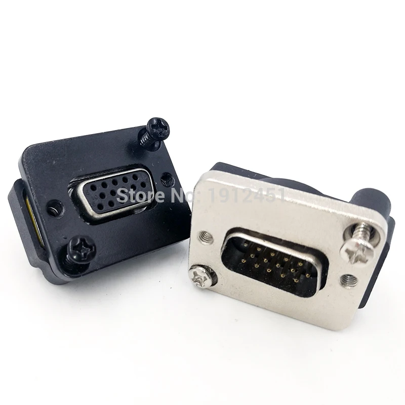 

DB15 data cable connector socket panel mounting VGA Plug connector 3 row 15pin female&Male port socket adapter D type DP15