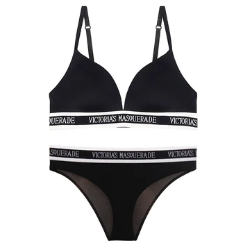 

Underwear no steel ring thin bra comfortable seamless triangle cup set