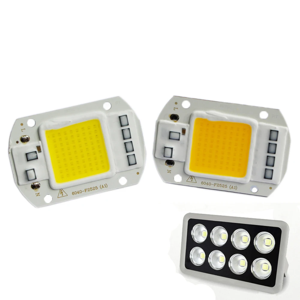 IC Smart COB светодиодные бусины 110 В 220 30 Вт 50 светодиодный чип высокой мощности