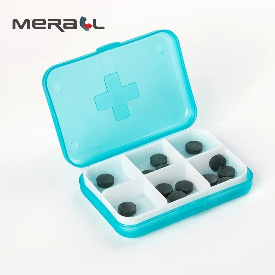 

Six Grid Compartment Travel Pill Box Organizer Medicine Storage Tablet Pills Case Splitters Storage Dispenser Weekly Four Colour