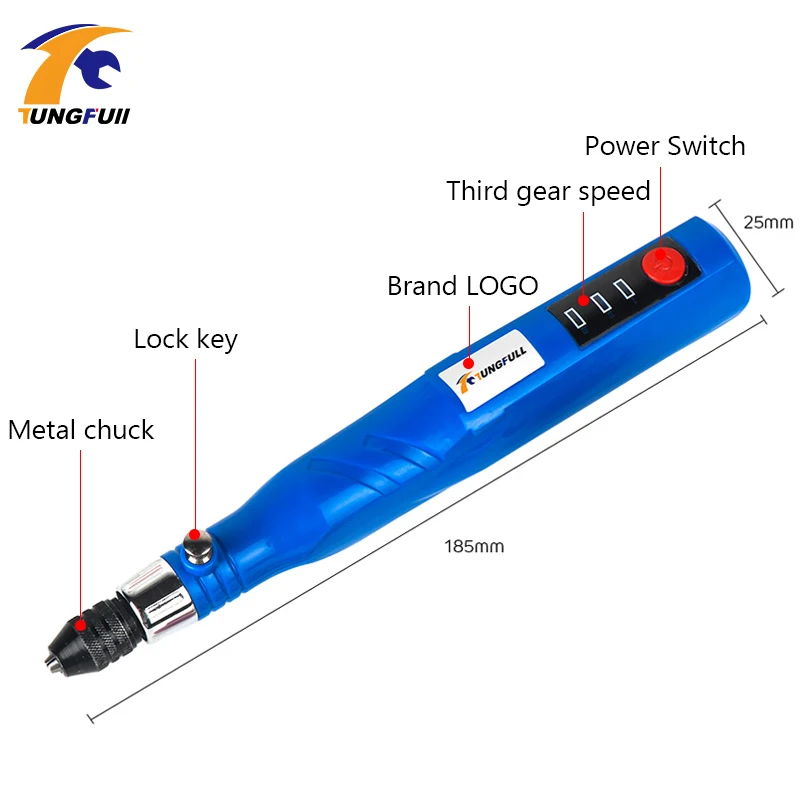  Tungfull Lithium Carving Pen Mini Electric Engraving Machine Cutting Rotary Power Tool Hand Drill W