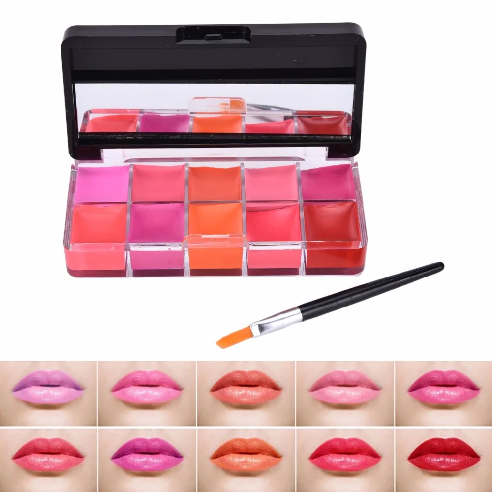10 colors Matte Waterproof Velvet Lipstick lip gloss with brush Long Lasting Lip Gloss Beauty Makeup tool charming lips