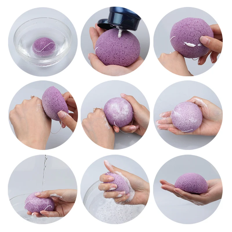 Губка Brainbow Konjac 1 шт. 100% натуральный спонж Конняку для очищения пор лица губка