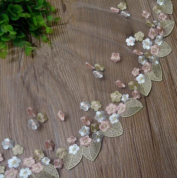 

3Yards/Lot DIY Lace Fabric Multicolor Embroidery Mesh Lace Trim Curtains Sofa Wedding Dress 17cm Clothing Sew AccessoriesYN375