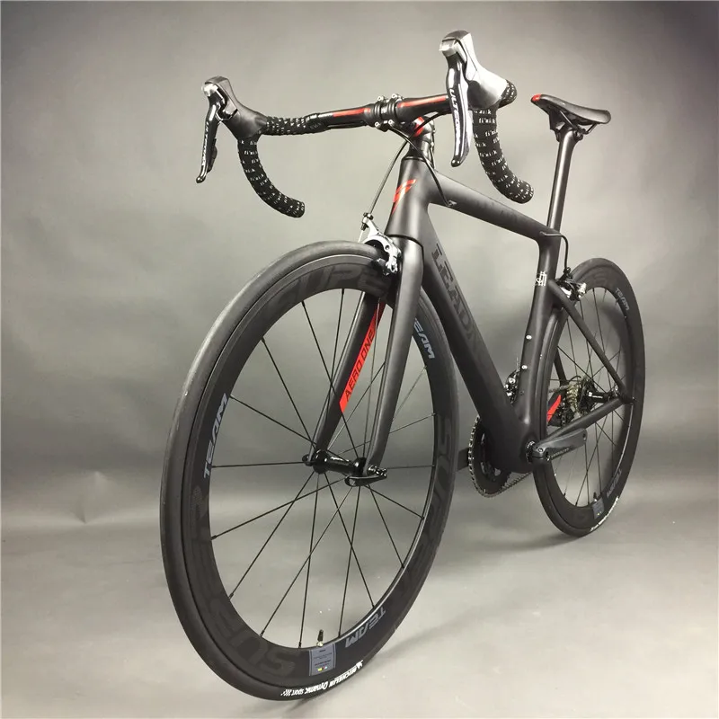 Sale Leadnovo Complete Full Carbon Fiber Road Bike Racing Cycling,T800 Carbono Fibre Frameset,Black-Red Color,3D three-dimensional 4