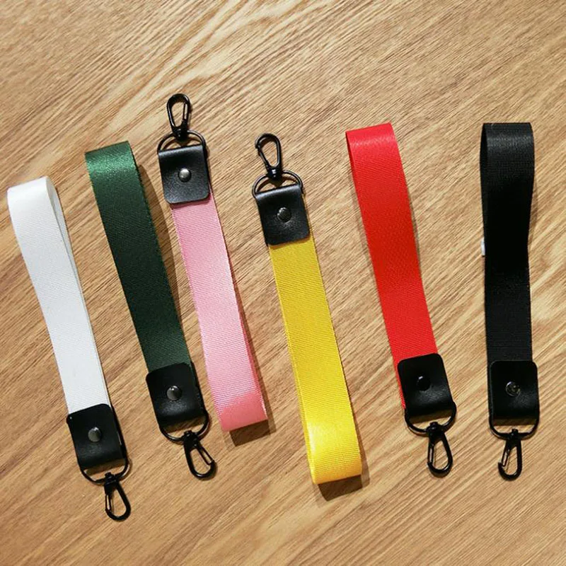 

6 Solid Colors Ribbon Keychain Key Chain Lanyard For Phone Case Wallet Ribbon For Women Bag Charms Cars Keyring Key Ring