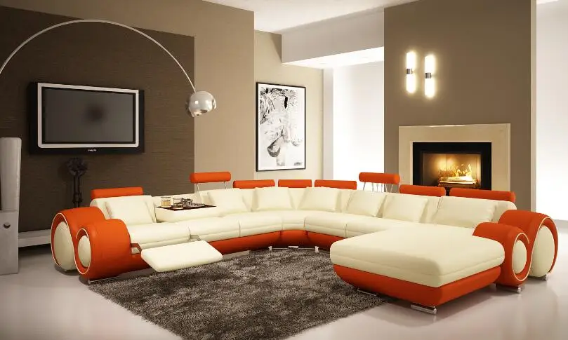 Секционный кожаный диван с современным диваном, мебель для гостиной/Диваны
