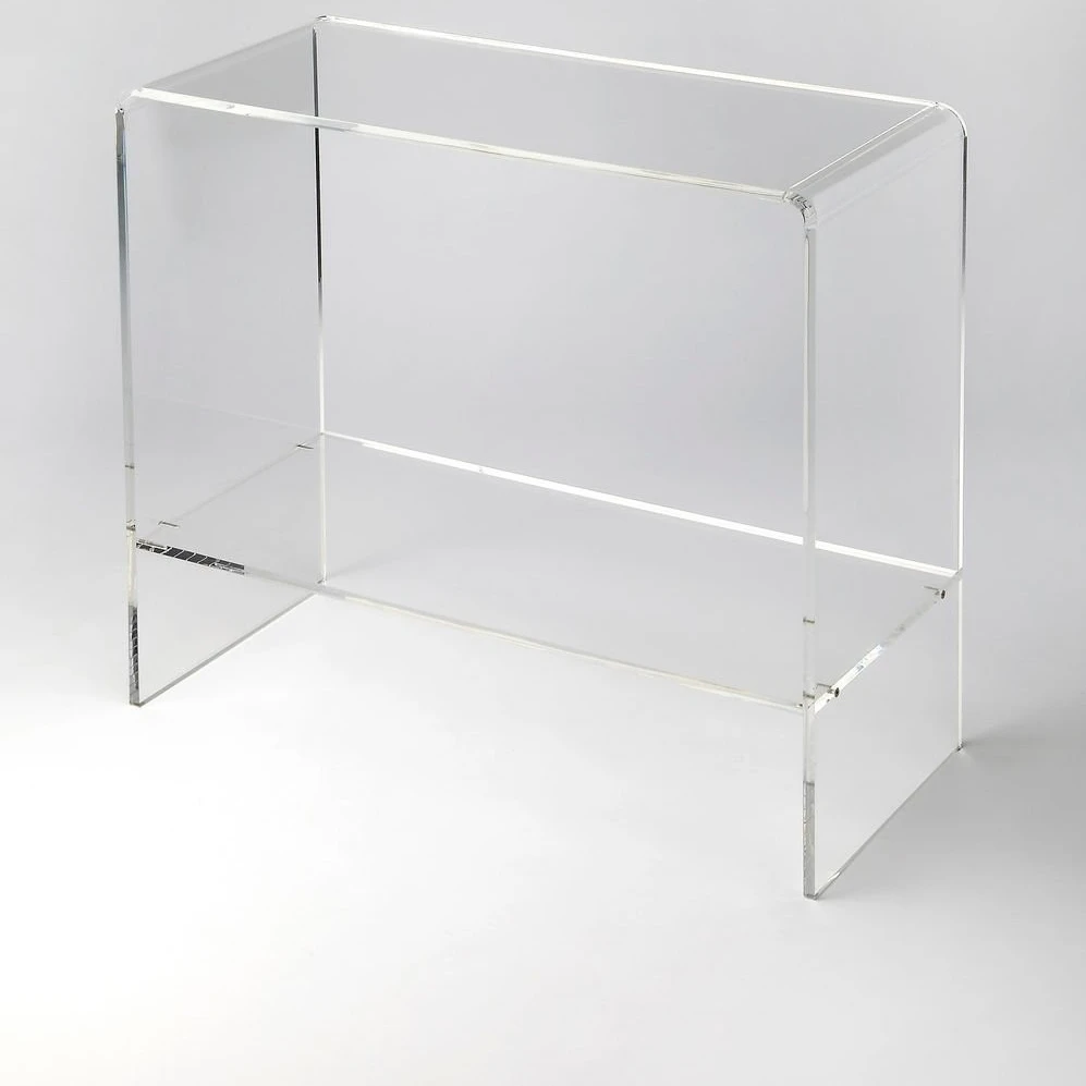 Butler Crystal Clear Acrylic Console Table w/Shelf
