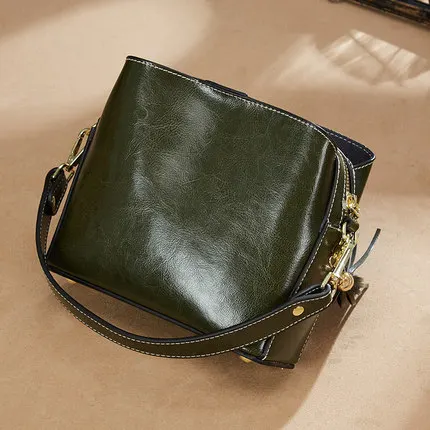 Сумки из натуральной кожи, роскошные сумки, женские сумки через плечо, дизайнерские женские сумки-тоут, сумки известного бренда - Цвет: Army Green