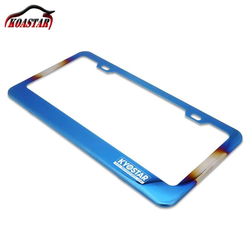 KD7047TB US stainless steel license plate frame Titanium Blue2