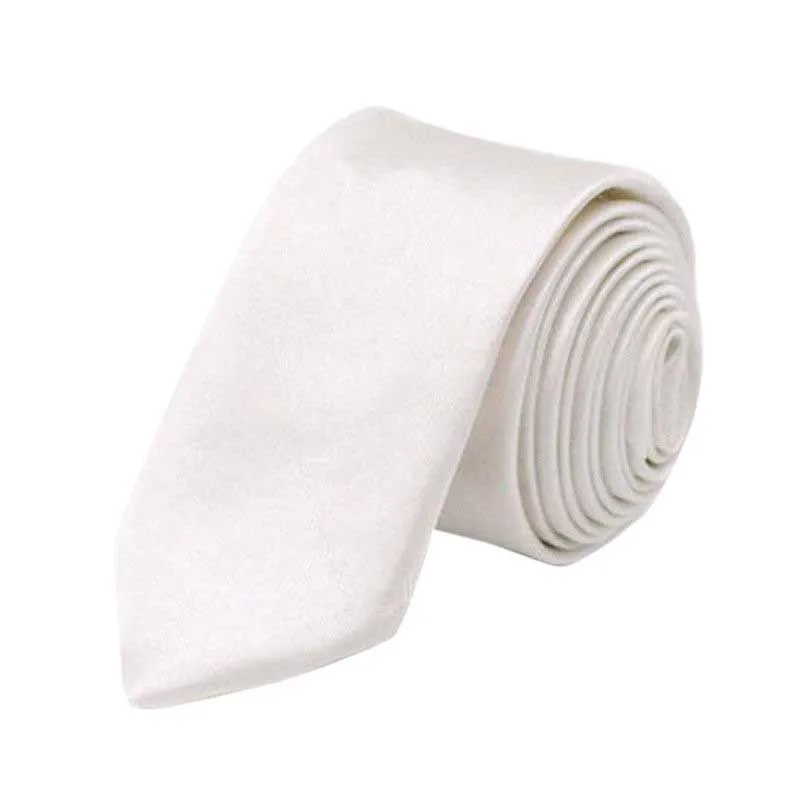 Мужские галстуки однотонные галстуки тонкие дизайнерские модные 8 см Съемный воротник свадебные рубашки аксессуары Распродажа - Color: Cream White