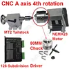 Motor paso A paso de rotación de 4 ejes, extensor Nema23 rotativo, controlador y portabrocas de 80mm y kit de contrapeso MT2 para enrutador de fundición CNC de madera ► Foto 1/6