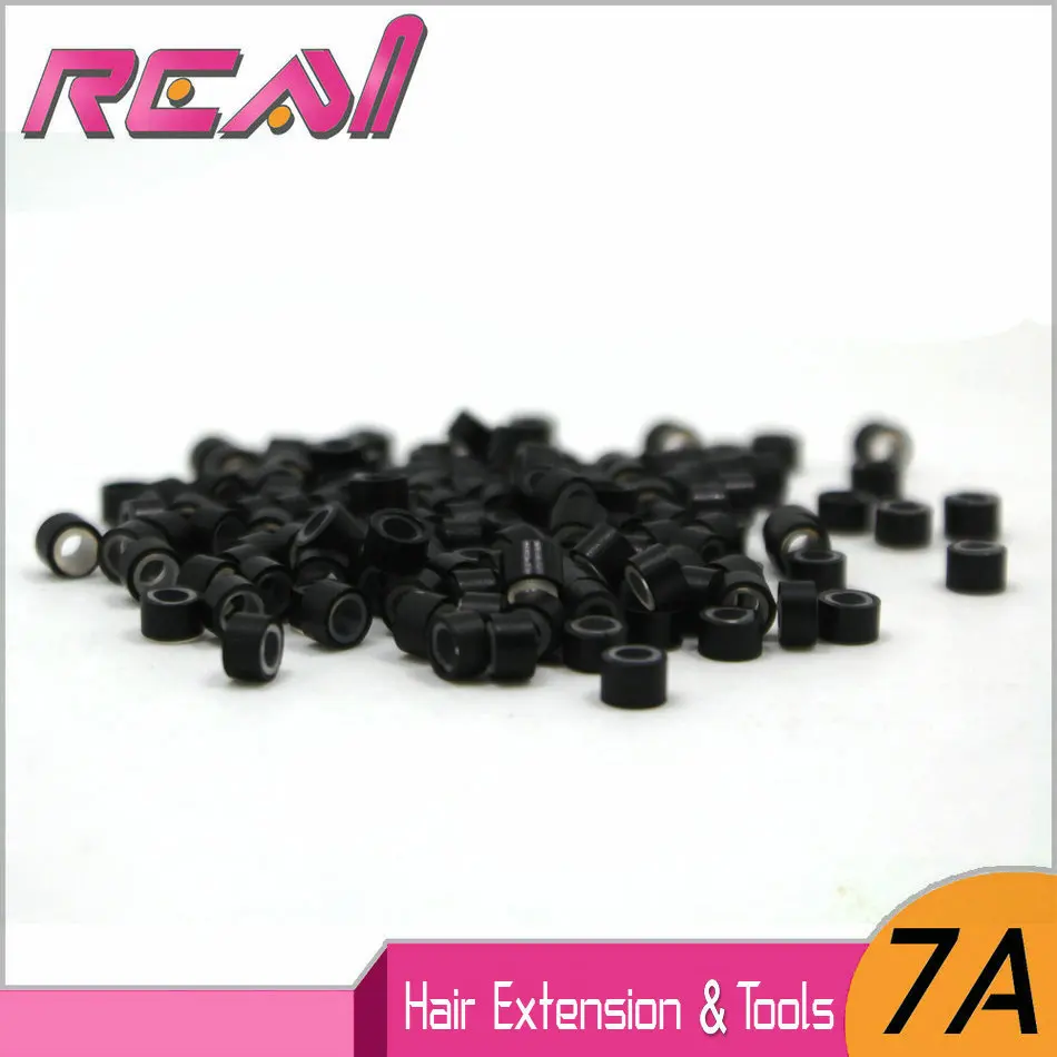 

Black Brown Blonde Silicone Micro Rings/Beads/Links/Tubes Hair Extension Tools1000Pcs/Bottle For Feather Hair Extensions